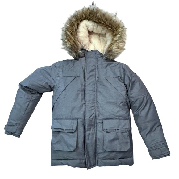 Appaman Boys Denali Faux Fur Trim Coat Sherpa lining Size 10 Grey NWOT MSRP $180 - Picture 1 of 10
